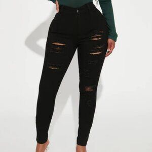 FN | Ripped Skinny Jeans | Black | Size 7/8 | NWOT​